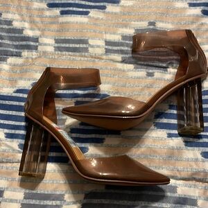 Brown transparent heels size 9.5 women's heels